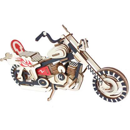 Wooden Harley Motorcycle 3D Puzzle