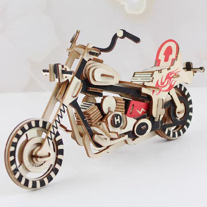 Wooden Harley Motorcycle 3D Puzzle