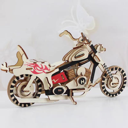 Wooden Harley Motorcycle 3D Puzzle