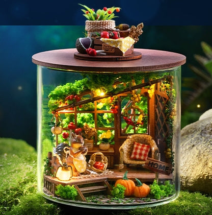 Harvest Moment Glass Jar LED DIY Miniature