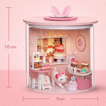 Kitty Bakery Glass Jar LED DIY Miniature