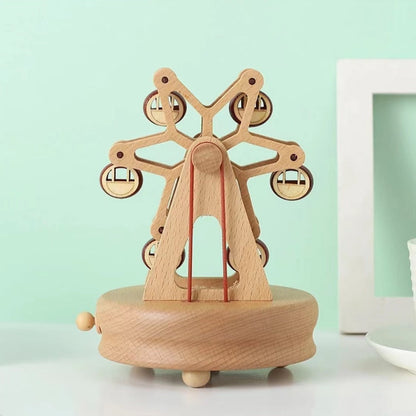 Wooden Handmade Ferris Wheel Music Box (music: Castle in the sky)