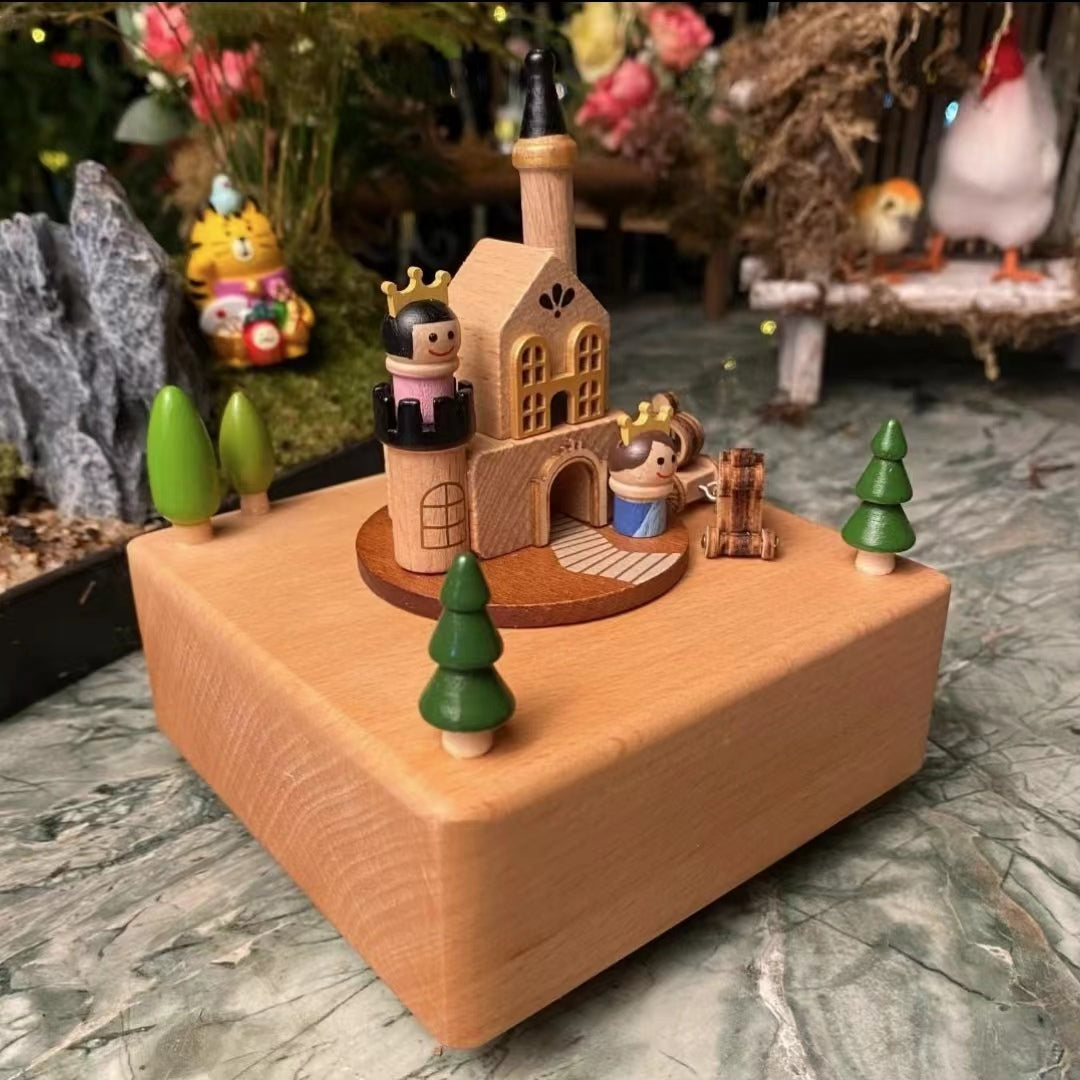 Wooden Handmade Carriage Music Box (music: Encounter by Sun Yan-Zi)