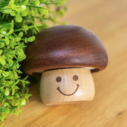 Walnut wood Handmade Mushroom Music Box (optional music)