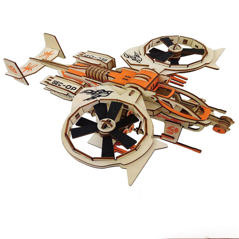 Wooden Helicopter Gunship 3D Puzzle