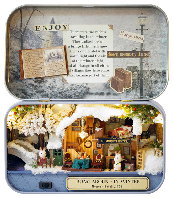 Winter Wonderland Box Theatre LED DIY Miniature