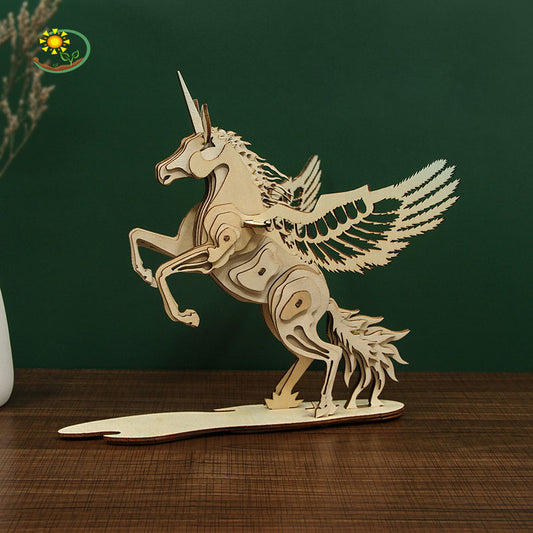 Wooden Unicorn 3D Puzzle