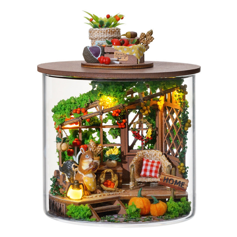 Harvest Moment Glass Jar LED DIY Miniature