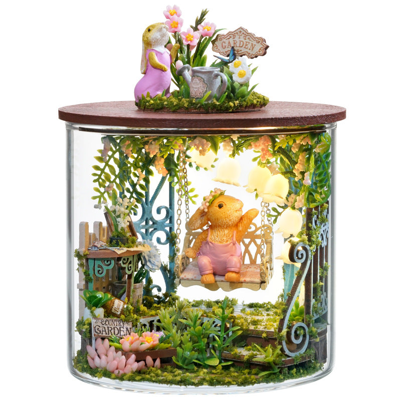 Fairytale Garden Glass Jar LED DIY Miniature