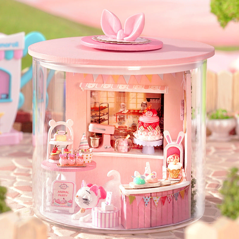 Kitty Bakery Glass Jar LED DIY Miniature