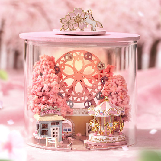 Sakura World Glass Jar LED DIY Miniature