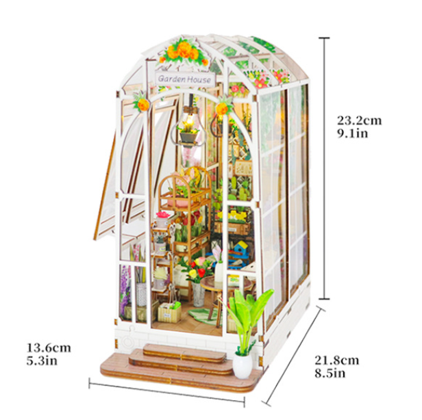 Garden House Booknook LED DIY Miniature (with Music box inside - Castle in the sky)