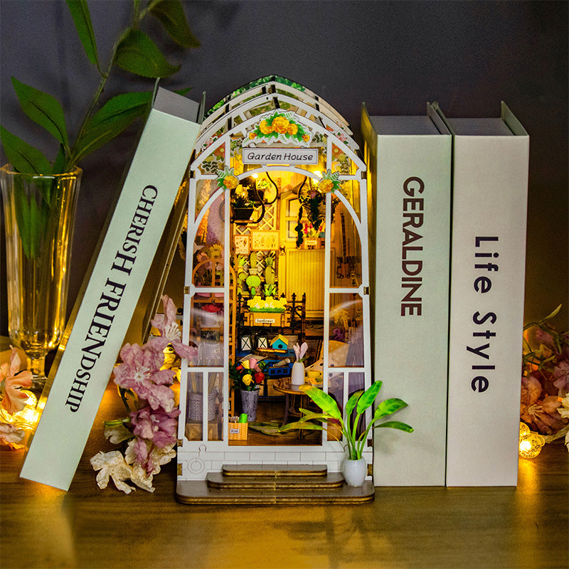 Garden House Booknook LED DIY Miniature (with Music box inside - Castle in the sky)