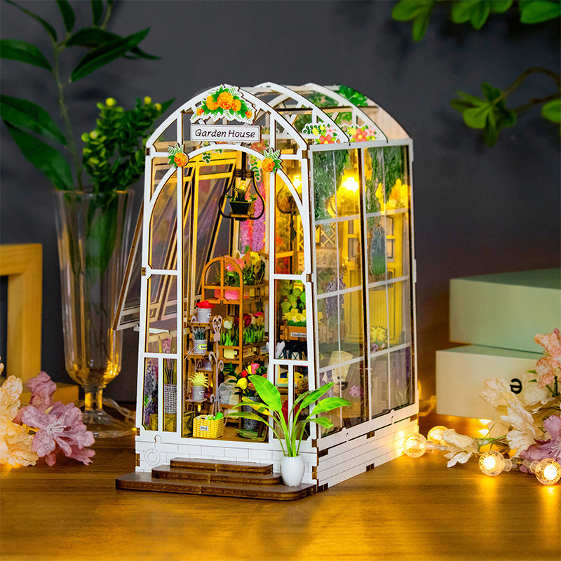 Garden House Booknook LED DIY Miniature (with Music box inside - Castle in the sky)